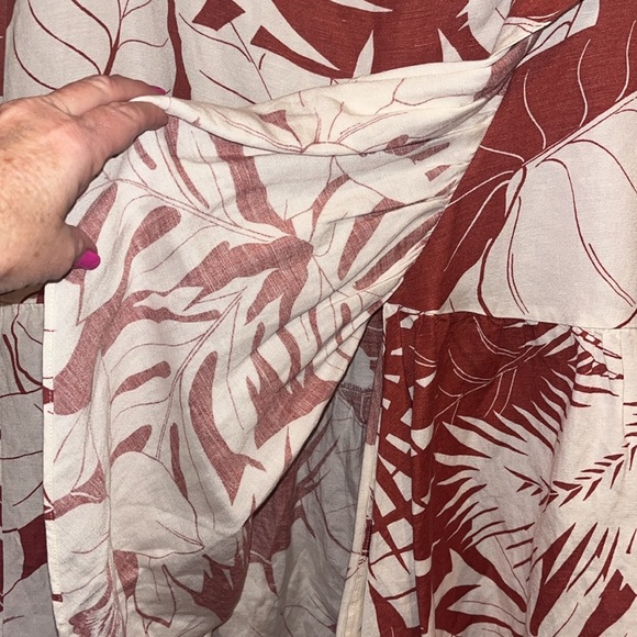 Madewell viscose and linen palm tree leaf print skirt size 14 - Picture 4 of 9